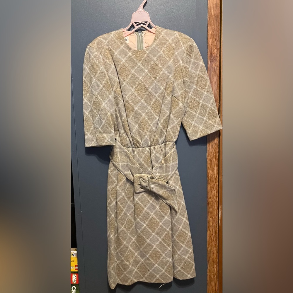 Vintage 1950's / 1960’s Johnnye Jr Dress Diamond Pattern with Belt